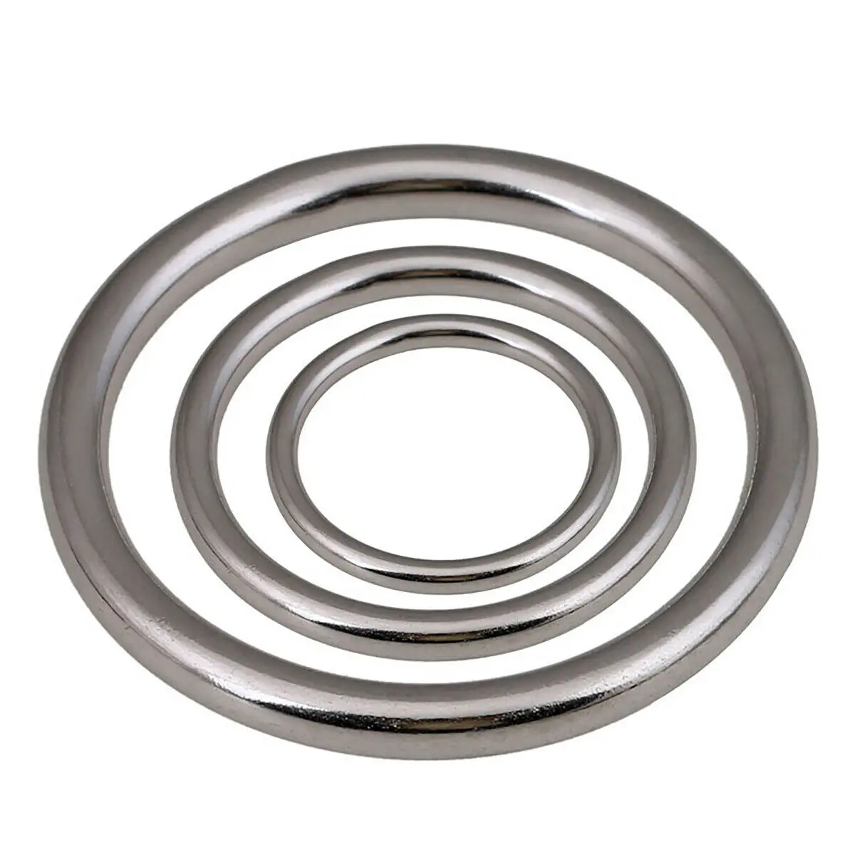 

M12 M14 M16 Heavy Duty Welded Round Rings Smooth Solid O Ring 304 Stainless For Rigging Marine Boat Hammock Yoga Hanging Ring