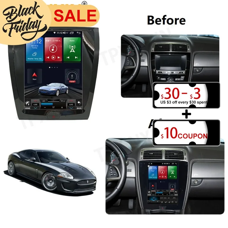 

Android 10.0 Tesla Style For Jaguar XK XKR-S XKR 2006 2015 Car GPS Navigation Auto Radio Stereo Multimedia Player Head Unit