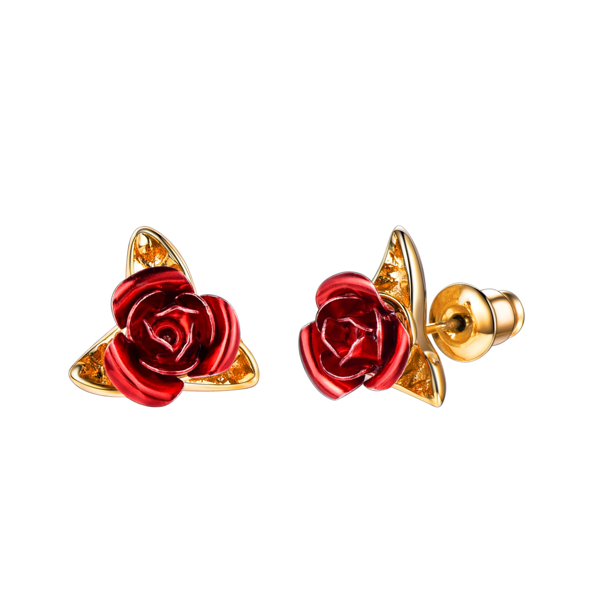 

ChainsPro Rose Flower Studs Earring For Women Cute Dainty Gift For Girls Gold/Silver Color Stud Earrings Fashion Jewelry E194