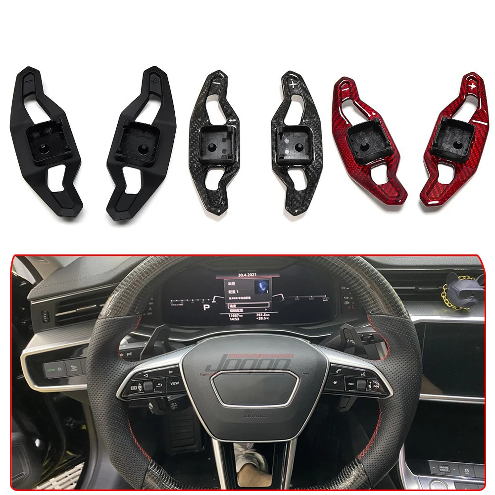 

Carbon Fiber Steering Wheel Paddle Shifter For Audi A6 S6 A7 RS7 A8 S8 A4 S4 A5 S5 B9 E-TRON 4K Replace Gear Paddle Extension