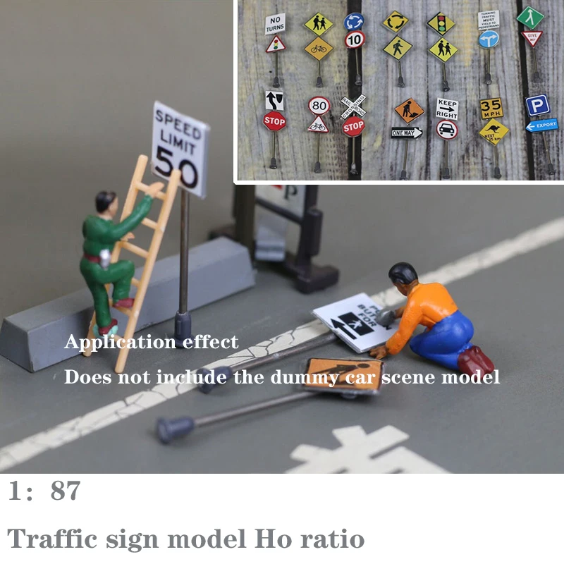 

Miniaturization model 1：87 Traffic sign model Ho ratio Building materials for train sand table Hand made DIY materials