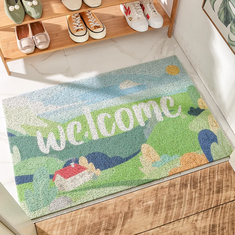 Environmental Protection PVC Door Mat Carpet Non-slip Silk Loop Home Mats Carpet Kitchen Mat Bath Mat Hallway Entrance Door Mats