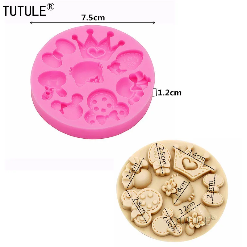 Cartoon crown bow cat tiara accessories silicone mold kitchen DIY handmade chocolate cookies cake dessert decoration molds