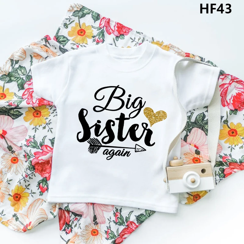 Promoted To Big Sisters Family Tshirt Big Sister Again Finally Girls Anouncement Big Sister Tee Shirt Pink Cute Tops Tee Shirt