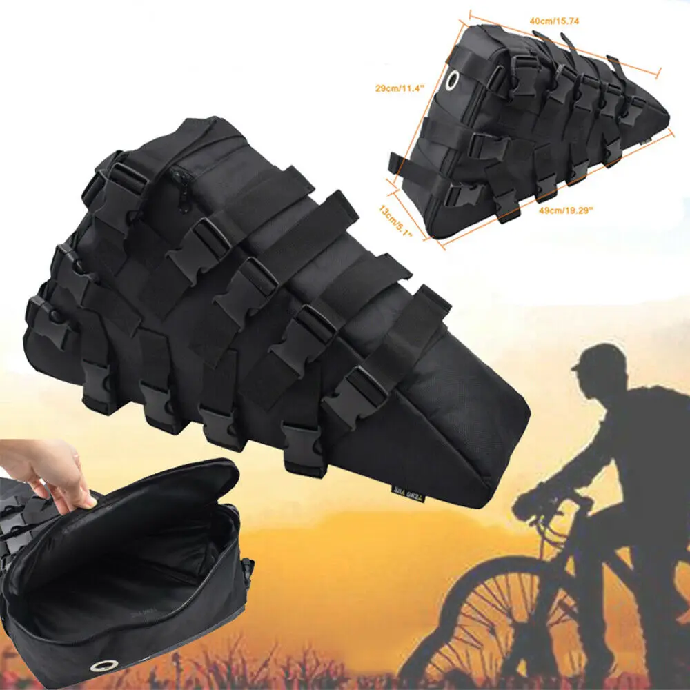 

49cm Triangle Tube Frame Bag Large Capacity Buckle Mountain Bike Pack Battery Cycling Bag 40x29x13cm eBike Bag Cycling Parts