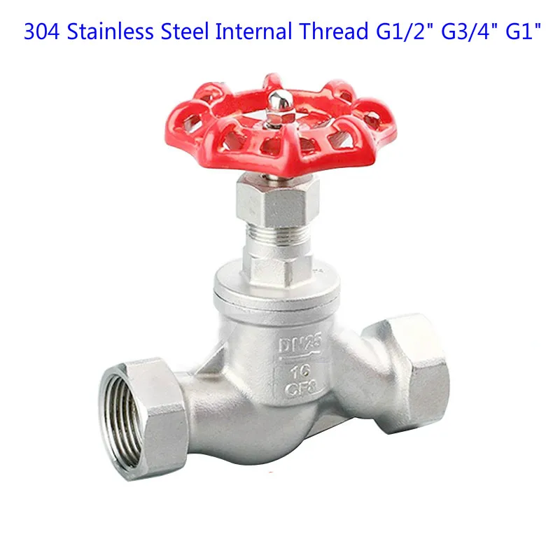 Two-way 304 Stainless Steel S-type Globe Valve SJ11W-16P Internal Thread Throttle Valve G1/2