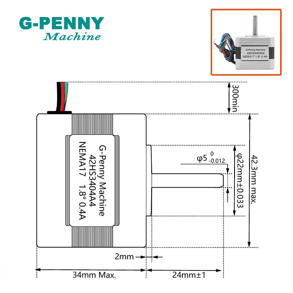 NEMA17 CNC Stepper motor 42*34mm 1.3A 0.26N.m 1.8Degree 40Oz-in 4-Lead Stepper Motor Used for CNC machine 3D Printer