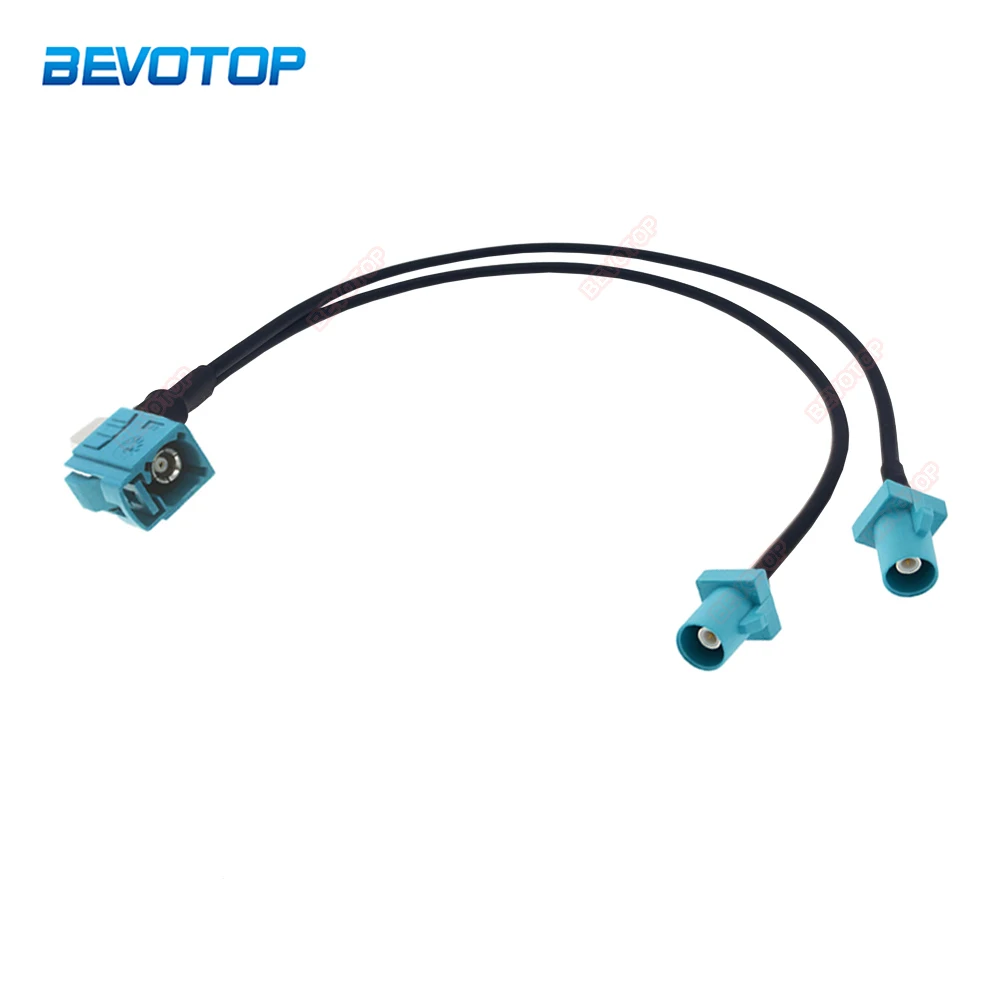 

Fakra Z Female 90 Degree to 2 x Fakra Z Male RG174 Cable Car GPS Antenna Splitter Cable for BMW Benz Android Screen Car Audio