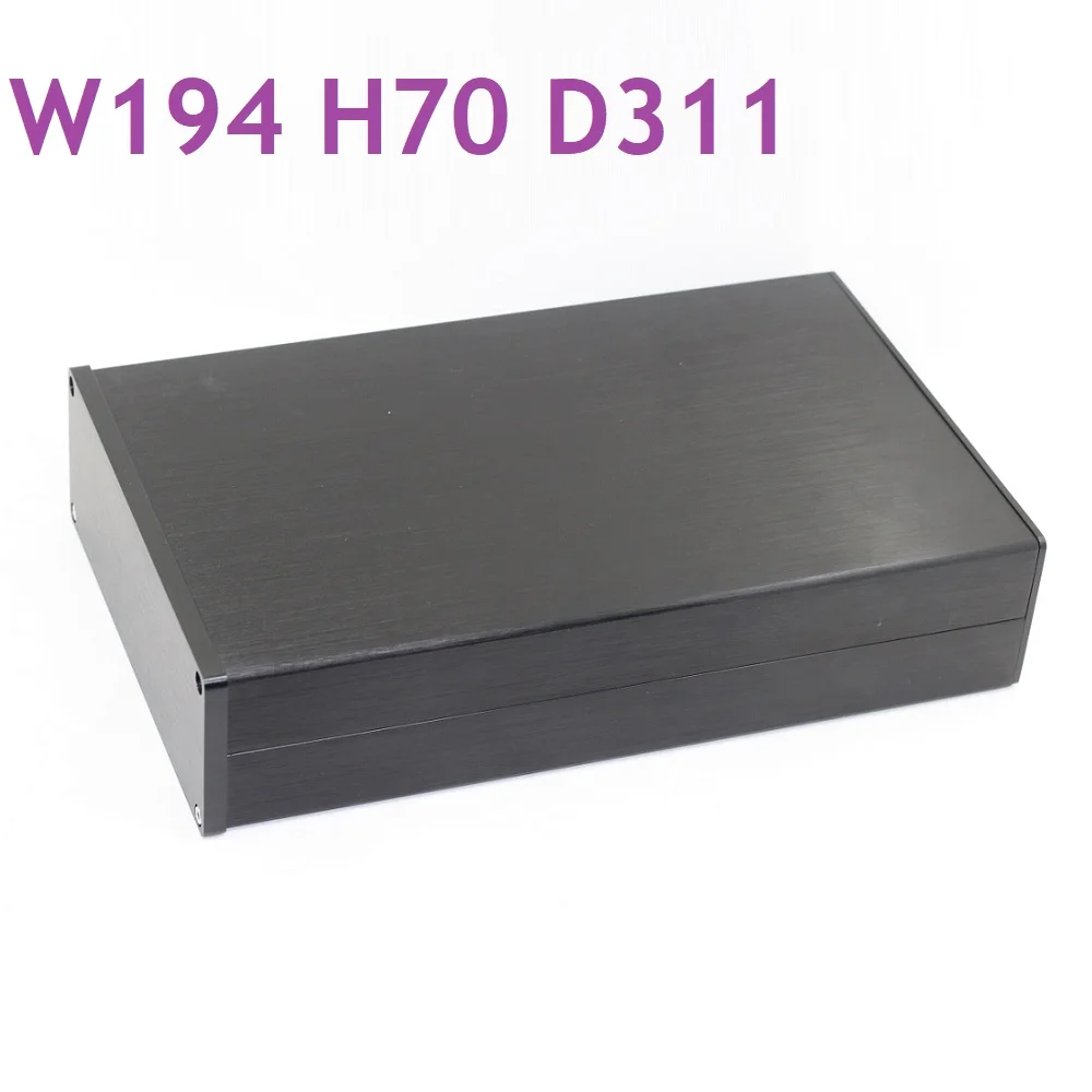 W194 H70 D311 Anodized Aluminum Case DIY Power Amplifier Chassis Headphone Amp Enclosure Decoder DAC Preamp Shell Preamplifier