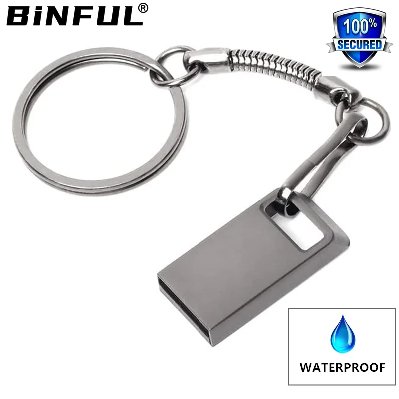 Binful Tiny Usb Flash Drive 4G 8G 16G 32Gb 64Gb 128G Pen Drivepend Rive флешка Waterdicht Grijs U Disk Memoria Cel Stok Draagbare