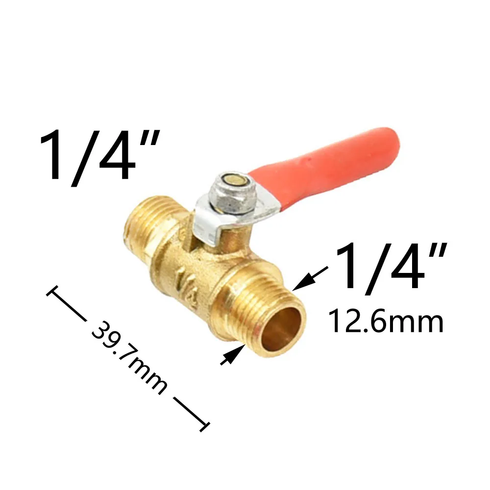 Brass 1/4 3/8 1/2 Inch Male Thread Valve Water Garden Tap Connector Drip Irrigation Fittings Pipe Repair Coupler 1pcs