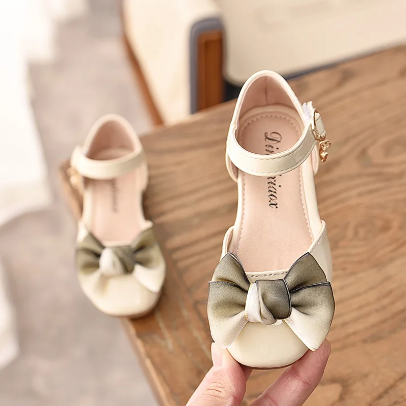 Fashion BOW Princess Kids Shoes For Baby Girls Party Summer School Children\'S Beach Dress Sandals Girlish 1 2 5 6 9 10 11 Years