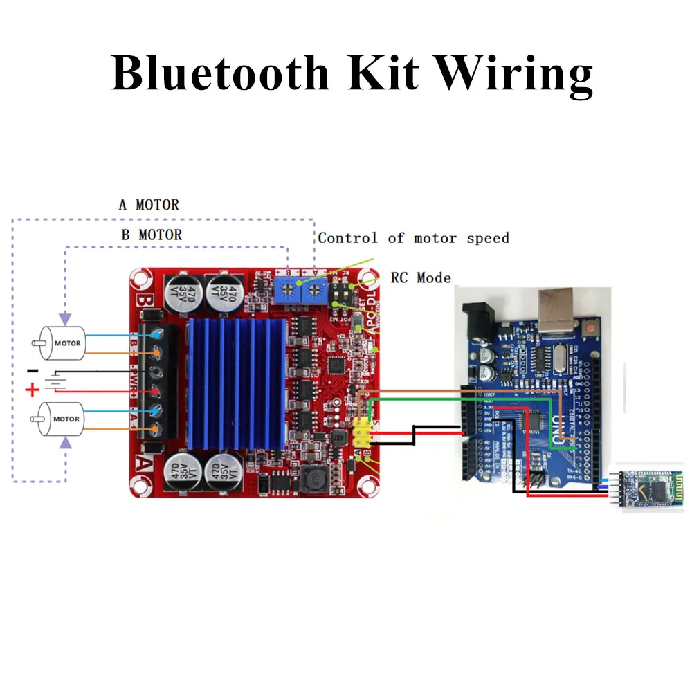 50kg Big load Control Kit High power DC brush motor drive board for arduino+wifi/bluetooth/ handle Designed for heavy bear tank
