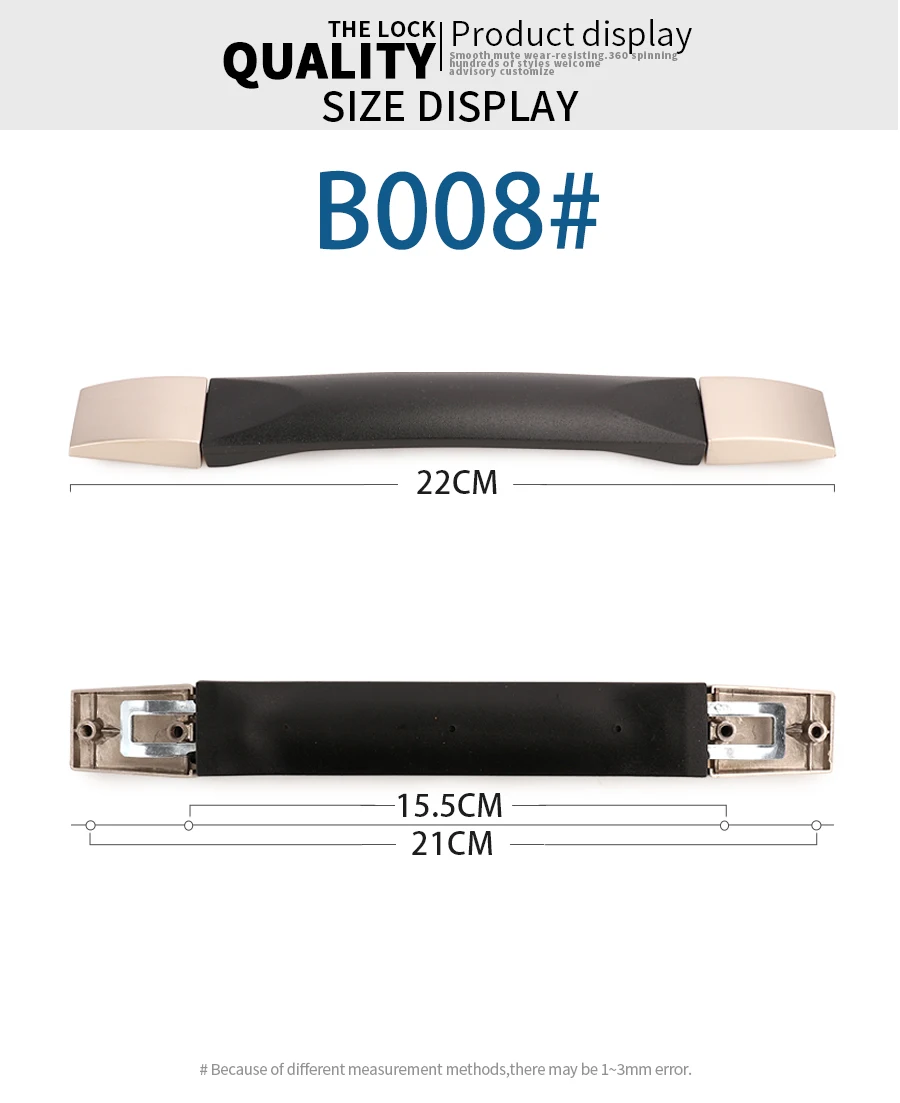 SUZAOZHE Suitcase Luggage Replacement Handle Travel Suitcase Handle Strap Factory Replacement Zinc Alloy Grip Carry Grip