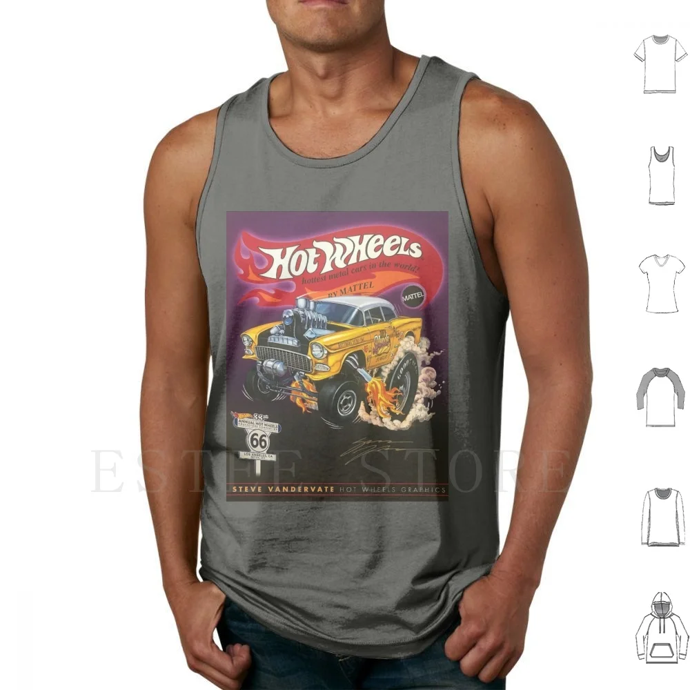 Camisetas sin mangas con póster dorado de 55 Gasser, chaleco sin mangas, Redline Redlines Hot Wheel Matchbox, tienda de catálogos, juguetes Vintage, coches de juguete