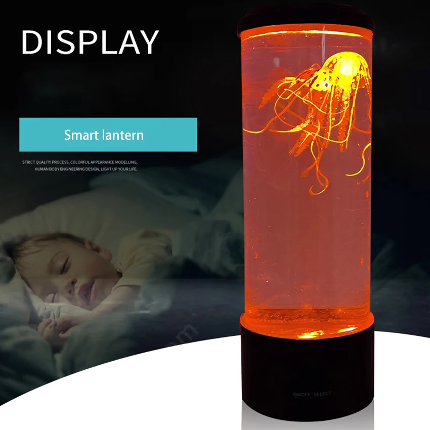 LED Colorful Bedside Night Light, Aquarium Jellyfish Lamp, Home Table Decoration, Bedroom Lights, Living Room, Kids Gifts