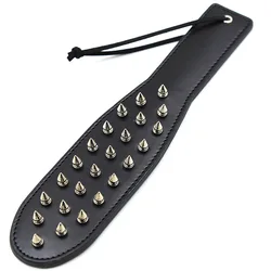 Exotic Accessories of Slave Bondage Black Leather Spanking with Metal Rivet for Fetish Bdsm Adults Sex Whip Beat Submissive Game