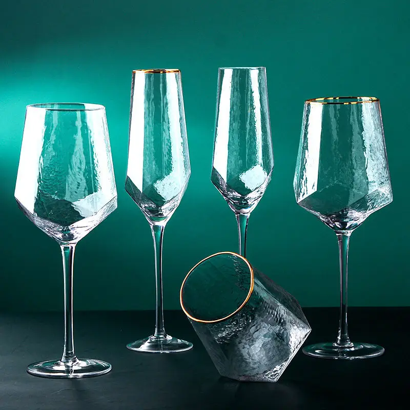 

Nordic High-end Wine Glass Outline In Gold Crystal Glass Goblets Champagne Glasses Coffee Cup Cocktail Glass Drinkware Wine Set