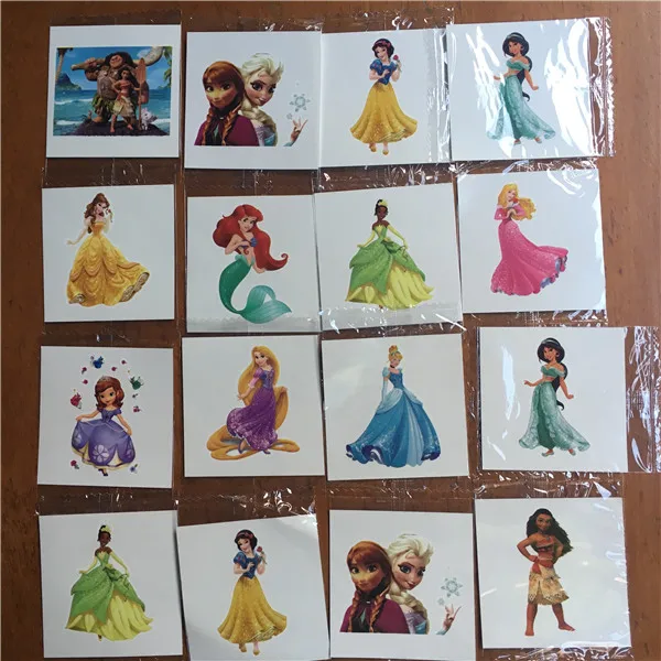 Kids Cartoon Tattoo Sticker Elsa Mermaid Princess Mickey Mouse Cute Girls Children Party Cosplay Beauty Hena Tattoo Stickers