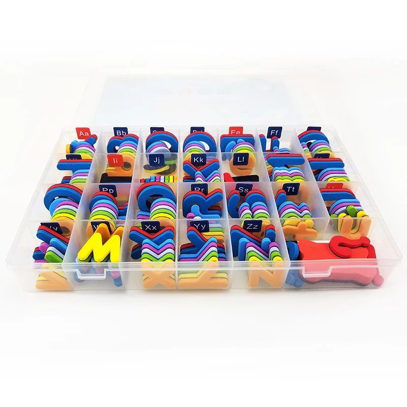 Portable Magnetic Letters Learning Toys Uppercase Lowercase Letters with Organizer Box Double-sided Teaching Board Pen Kit 1.2kg