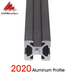 1PC SCHWARZ 2020 Europäischen Standard Eloxiert Aluminium Profil Extrusion 100mm - 800mm Länge Linear Schiene 500mm für CNC 3D Drucker