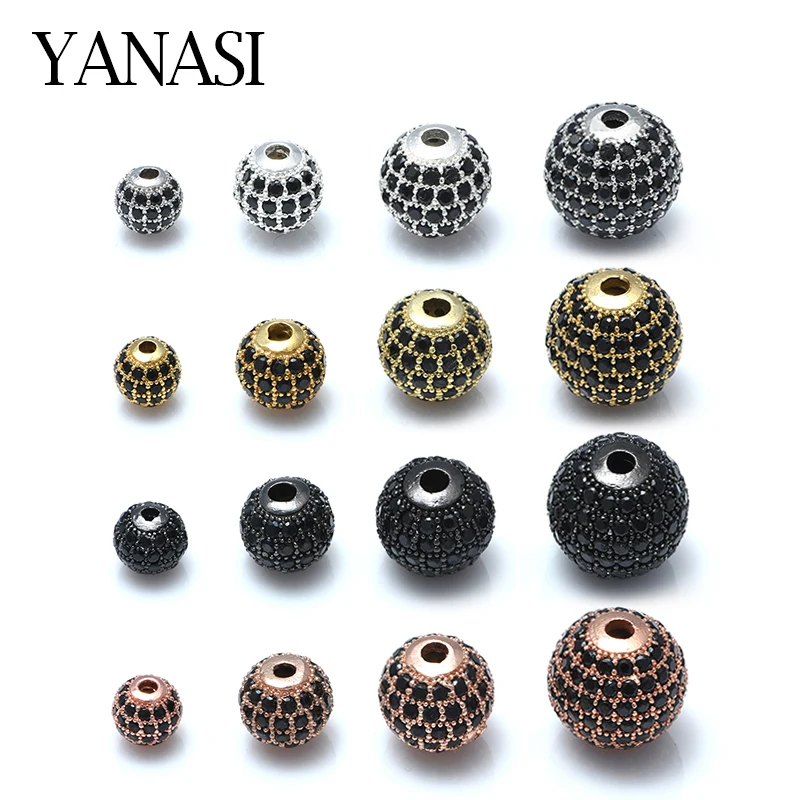 1PCS Black Round Spacer Beads for DIY Jewelry Findings Copper Ball Beads For Making Jewelry