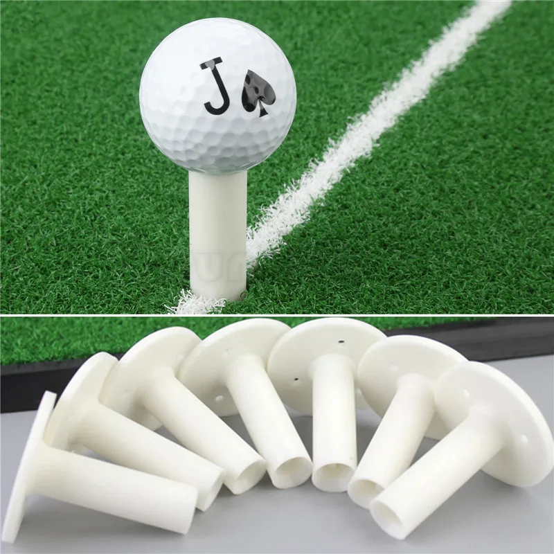 5Pcs Tees Rubber Golf Driving Range Mat Tees Holders Practice Training Divot Tool White Golf Rubber Tee Holder 57mm