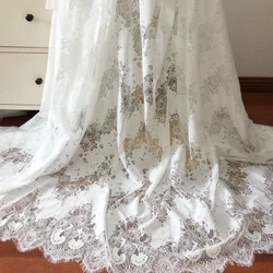 3 meters high-quality eyelash lace fabric wedding dress travel photography high-definition DIY lace accessories