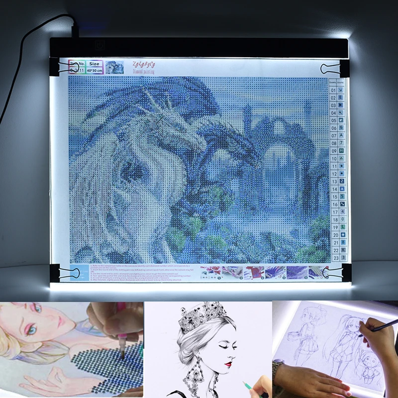 Elice A3 A4 A5 Drawing Tablet Diamond Painting board USB Art Copy Pad Writing Sketching Wacom Tracing led light pad