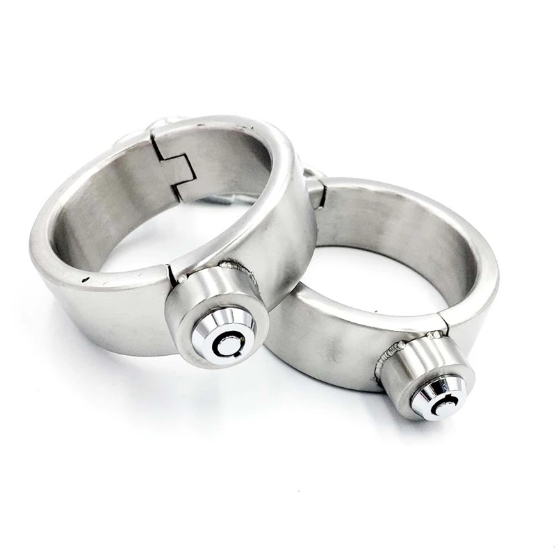 New Stainless Steel Lockable Connect Handcuffs Bondage Manacles Wrist Cuffs Restraints Shackles Sex Toys for Man Women Couples