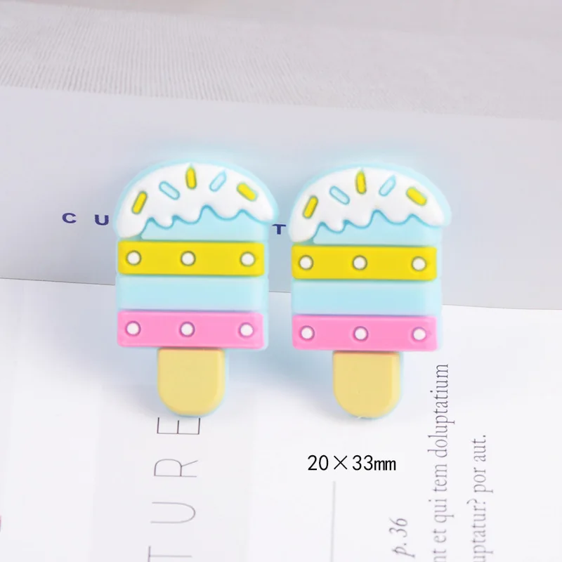 20Pcs Kawaii Soft PVC Ice cream Flatback Resin Cabochon Scrapbook DIY Decor Home Figurine Crafts Embellishment Phone Slime Hand