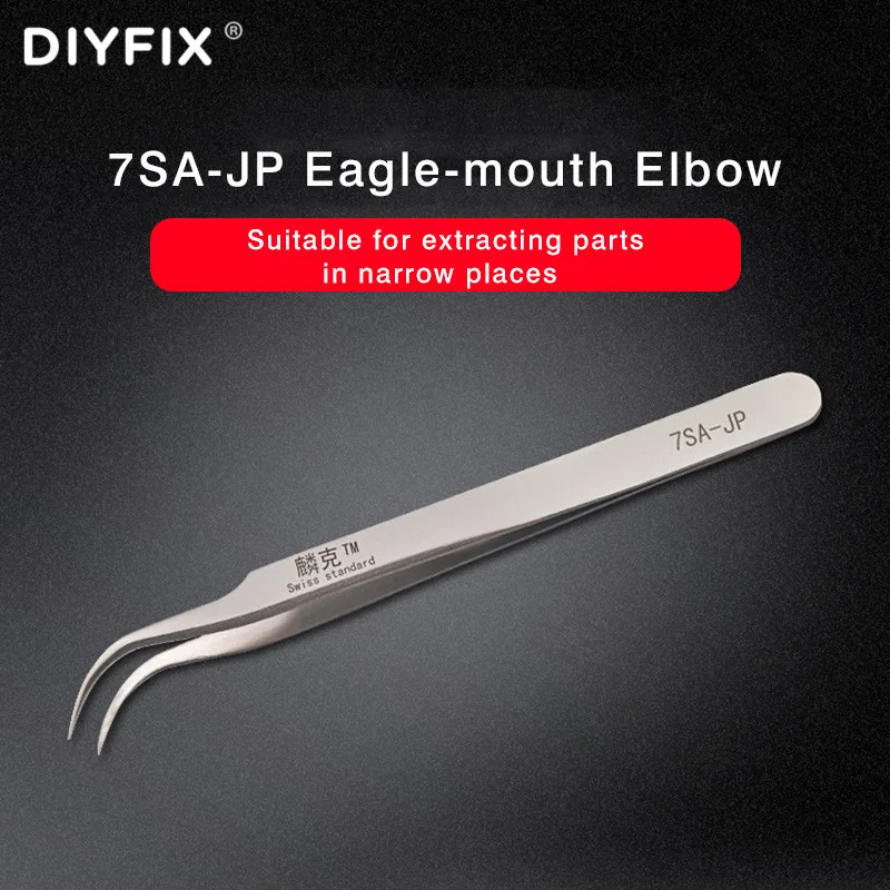 DIYFIX-ملاقط من الفولاذ المقاوم للصدأ ، ملاقط مستقيمة ، للإصلاح الدقيق ، مجموعات الأدوات اليدوية