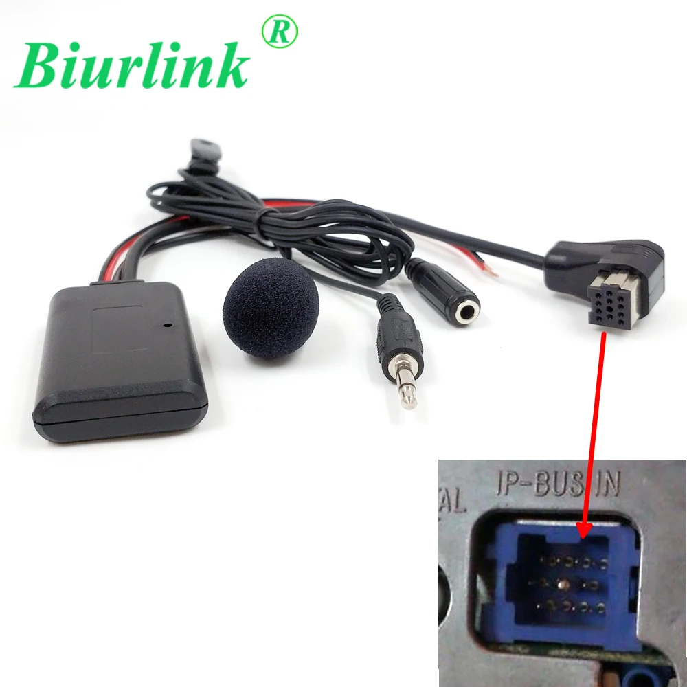 Biurlink dla Pioneer DEH-P seria radia samochodowego 11Pin IP-BUS Port 300CM wejście audio AUX bezprzewodowy mikrofon Bluetooth kabel adaptera