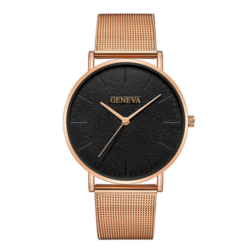 2020 Relogio Masculino Luxury Rose Gold Watches Men Ultra thin Watches Geneva Stainless Steel Mesh Band Quartz Wristwatches