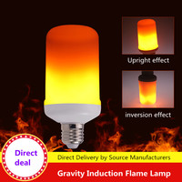 E27 4 modes Led Flame Lamps Fire Effect Light Bulb 220V 15W Led Fire Bulb Effect Flickering Emulation Flame Light Lampada