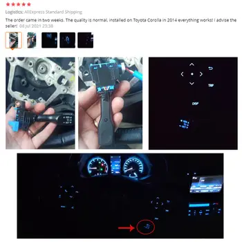 適用於豐田普銳斯C AQUA NHP10 84632-34011 84632-34017 方向盤蓋的LED藍色燈光巡航控制開關 45186-47030-C0 8 最佳銷售 豐田 Aqua 巡航控制系統 - №5