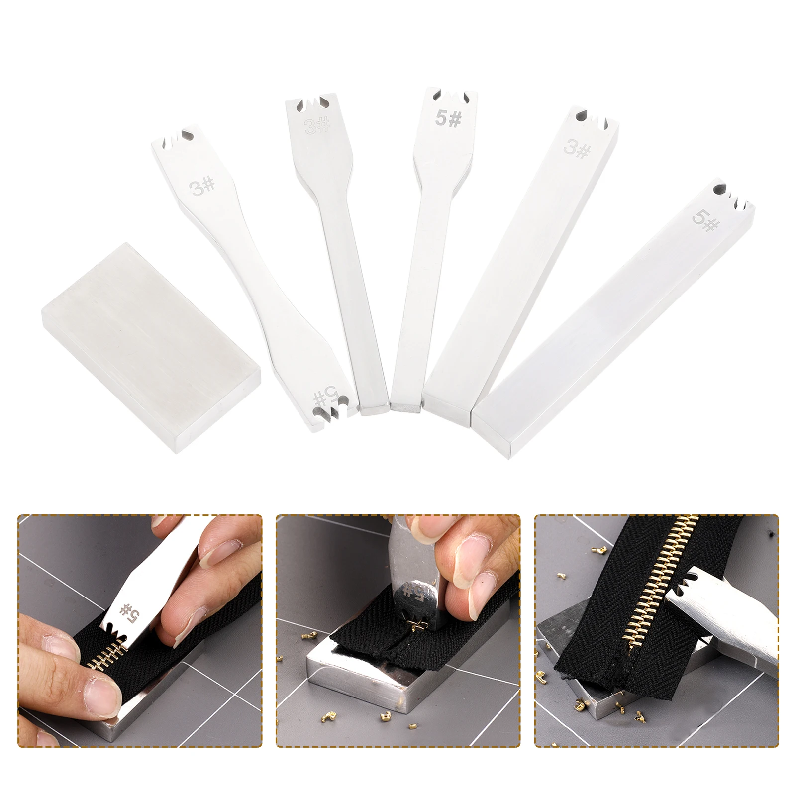 1Pc Rits Tanden Verwijder Tool 3 #5 # Thicken Rvs Code Laden Zip Tang Raken Boord Lederen craft Diy Kleding Tas