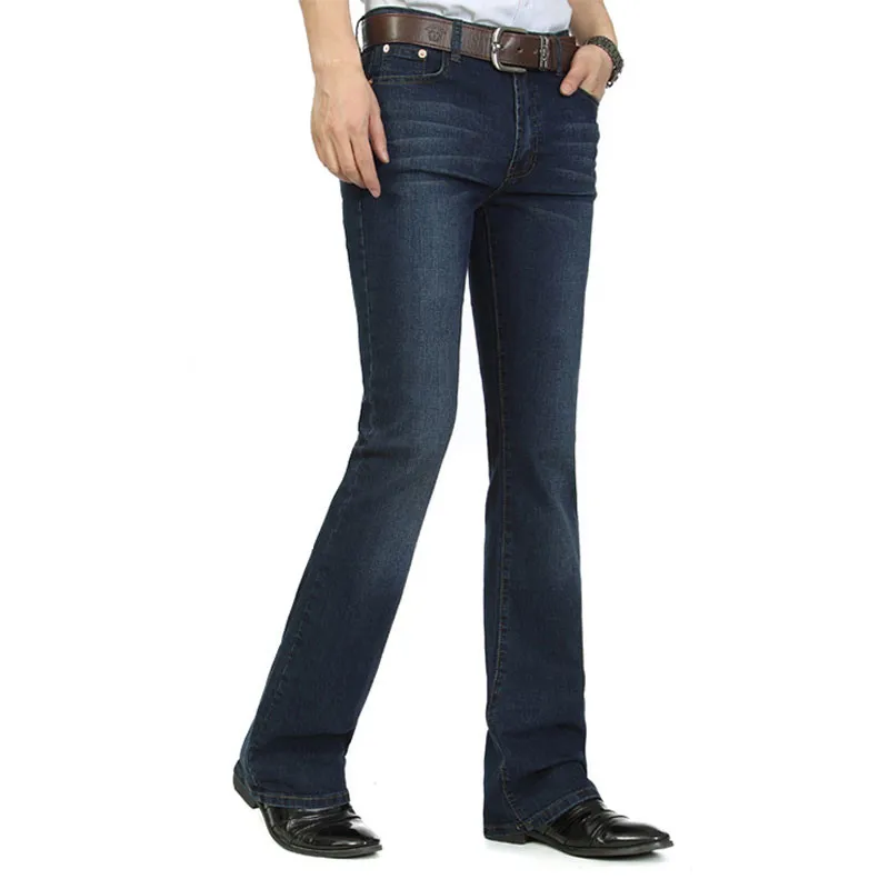 Jeans Für Männer Neue Mid-Taille Stretch Ausgestelltes Jeans Männer der Ausgestelltes Hosen Klassische Designer Ausgestelltes Jeans Größe 26-40