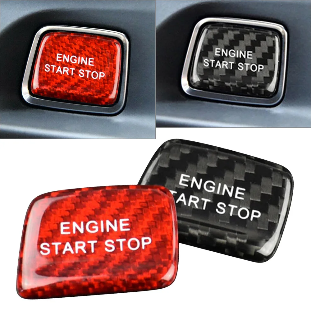 

Carbon Fiber Car Engine Start Stop Button Cover Keyless Decoration Stickers For Chevrolet Camaro 2016 2017 2018 Red/Black