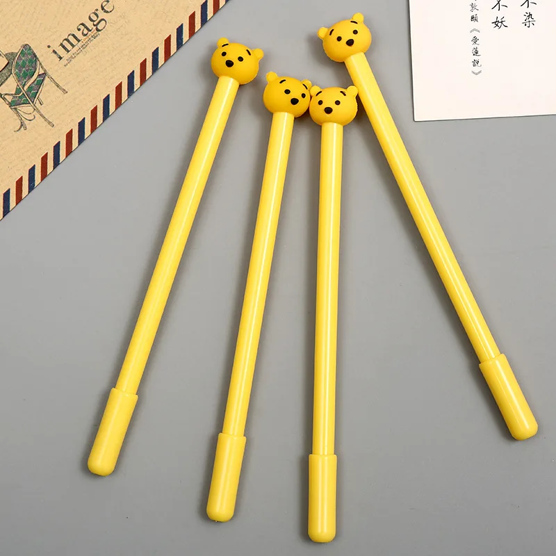 30pcs factory direct creative yellow bear gel pen cute cartoon bear gel pen black signature