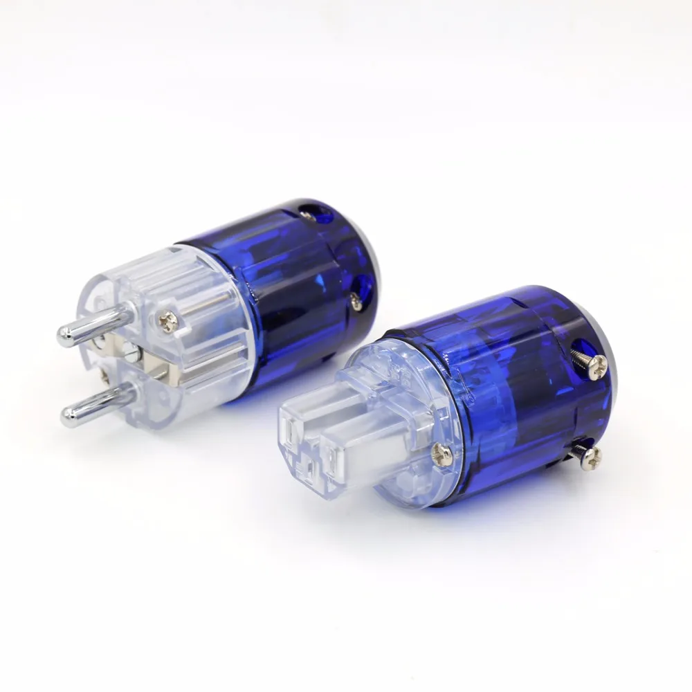 P037etr 1 paar hohe qualität hifi messing P-037e + reines kupfer C-037 rhodiniert eu power stecker ac kabel netzstecker – Detail 5