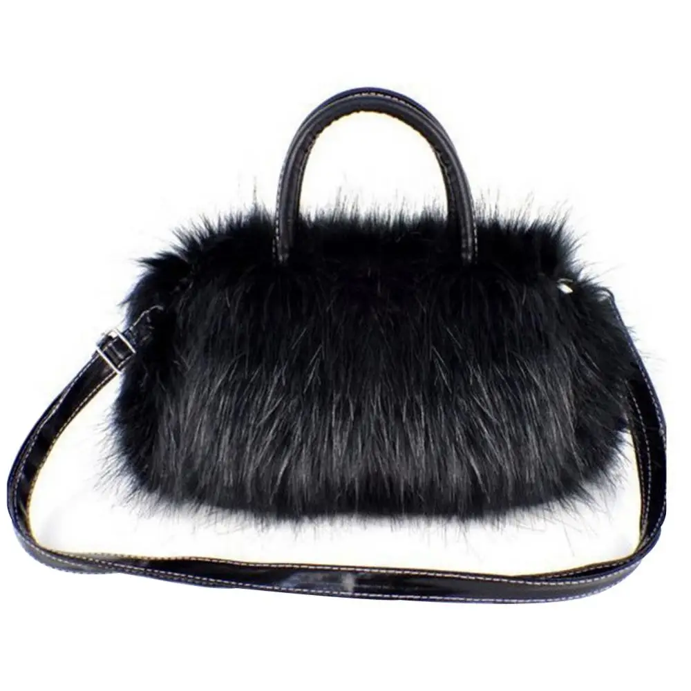 Luxury Plush Fluffy Long Handbag Women Crossbody Pouch Evening Party Prom Purse