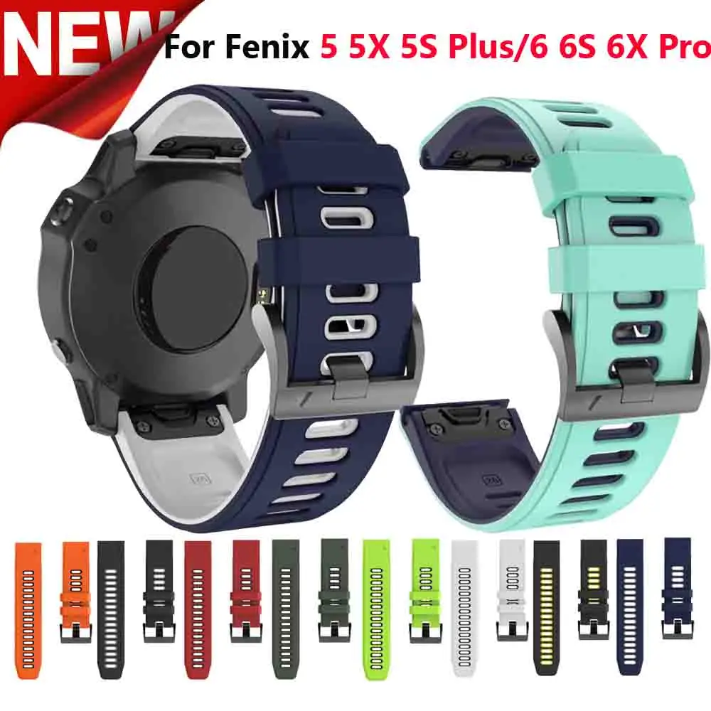 26 22 20 مللي متر حزام الساعات الذكية ل Garmin Fenix 7S 7 7X 6 6S 6X برو 5X 5 5s زائد 3HR سريعة الإصدار سيليكون Easyfit الأساور
