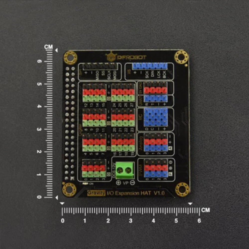 DFRobot IO Expansion HAT for Raspberry Pi 5/4B/3B+ with digital analog port PWM IIC UART SPI IIS support Gravity  Sensor module