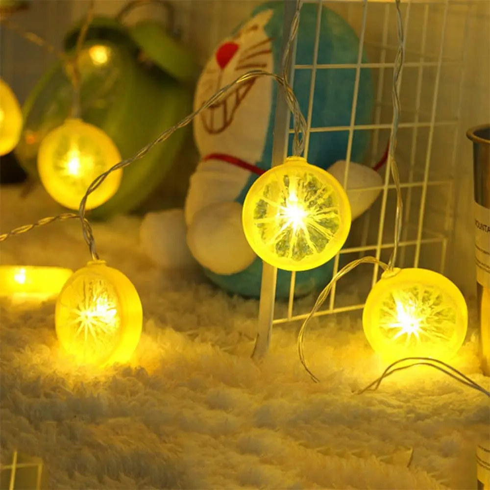 Novelty Lemon Decor Fairy String Lights Christmas Decorations Accessories Led New Year Festoon Lamp 1.5/3/6M Battery Operated