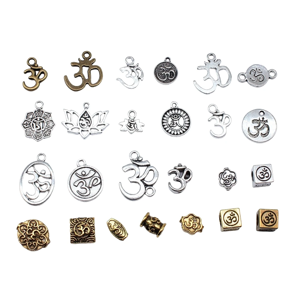 20pcs OM Charms Beads For Jewelry Making DIY Craft Handmade Pendant Cute Bracelet Earrings Necklace Jewelry Findings