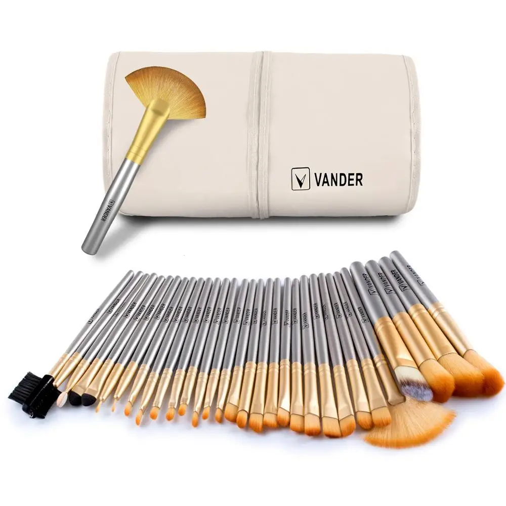 Vander life-木製ハンドル付きチークブラシ,32個,楽器用アクセサリーキット