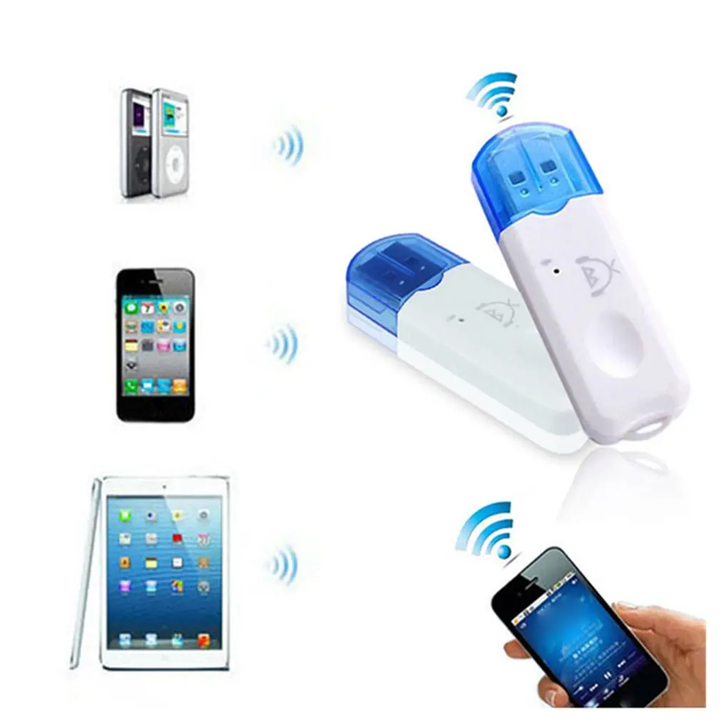 USB Bluetooth 2.1 Receiver Audio Stereo Adapter Wireless Handsfree Dongle Kit For Speaker Car Mp3 Player Smart Phones