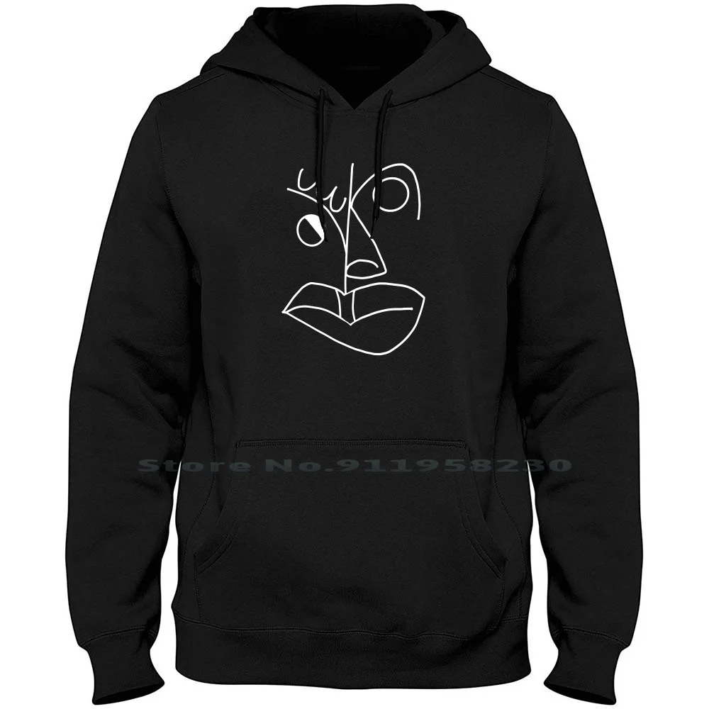 Abstract Portrait Line Drawing Hoodie Sweater Cotton Abstract Birthday Portrait Drawing Animals Comic Humor Port Love Line Geek