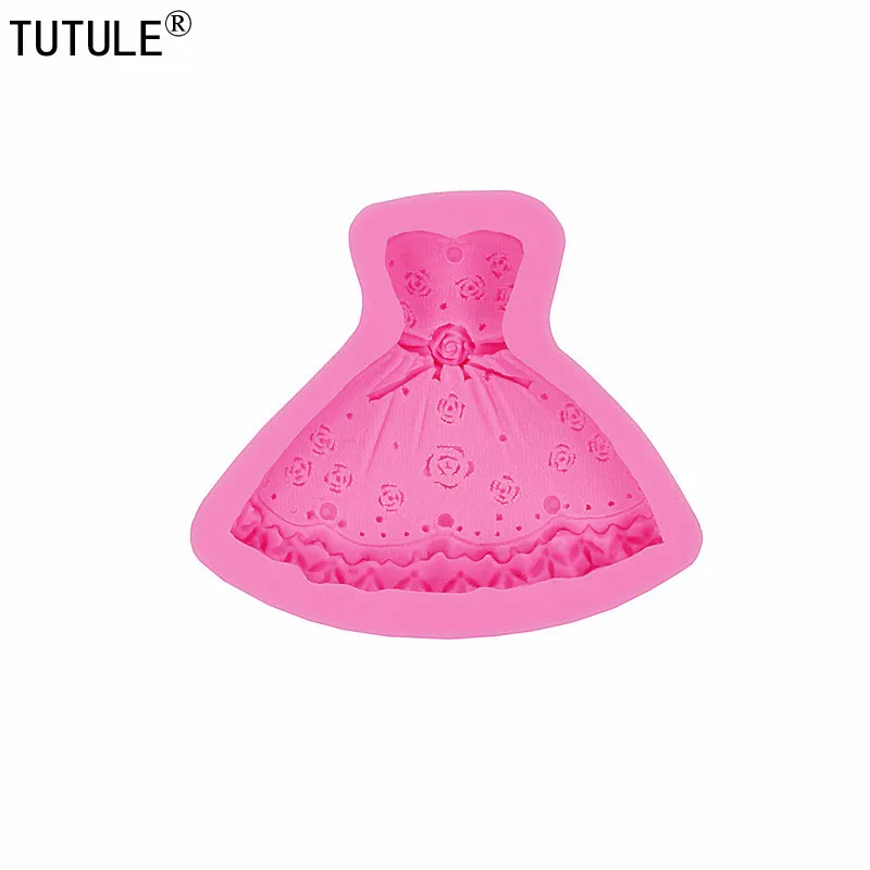 3D Skirt Princess Dress Shape Cake Mold Silicone Fondant Cake Decorating Tool Baking Tools-Wedding Dress Silicone Mold